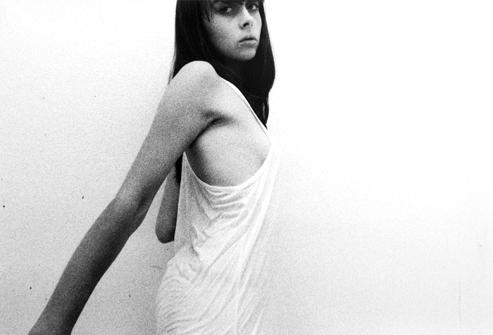 Rebecca In White Singlet, Arm Stretched Back